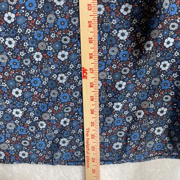 Outerknown Arlyn Top S Floral Sleeveless Blouse Dark Navy Blue Boho Summer - Picture 5 of 7